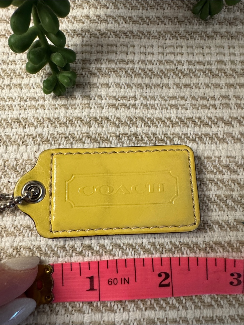 Coach Yellow Leather Hang Tag